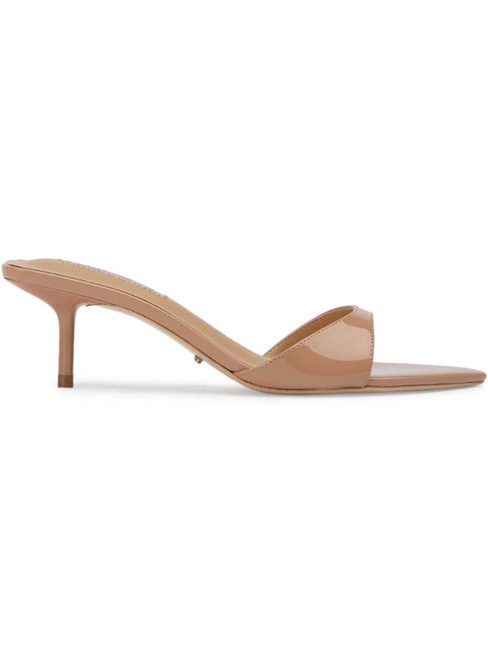 Tony Bianco Fiesta Heel in Nude shiny leather open toe kitten heel slip on